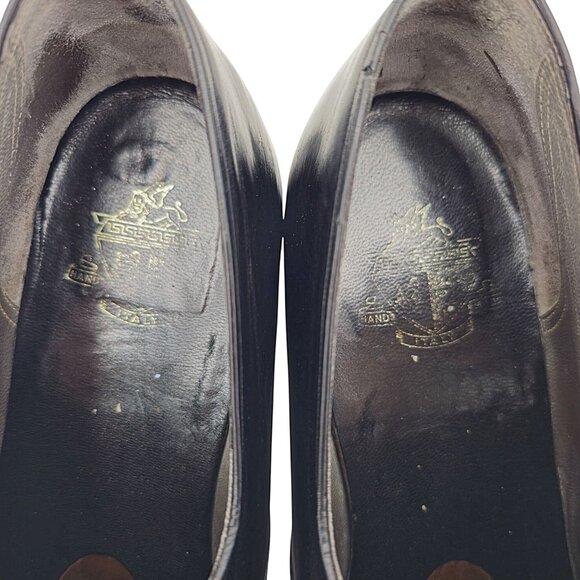 Vintage Barletta Handmade Italian Dress Shoes Mens 10.5C Black Leather Loafers - Picture 13 of 13